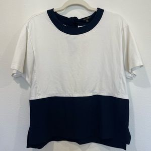 Massimo Dutti Navy/White Bow Shirt Classic M